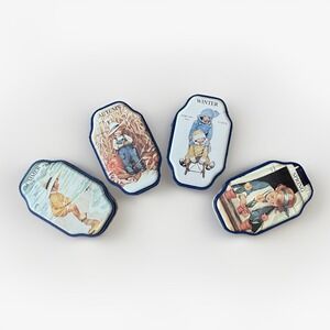 Vintage Good Housekeeping Set 4 Seasons Metal Tins Spring Summer Autumn Winter